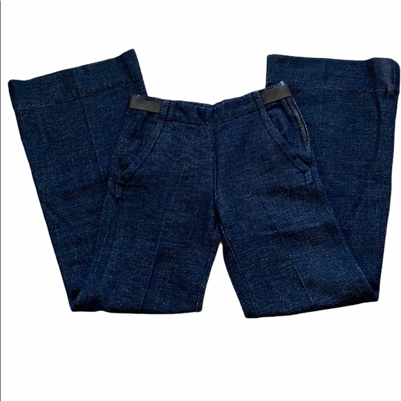 Zara Wide Leg Flare Denim Pants - Picture 3 of 8